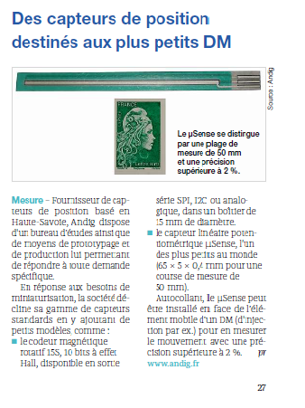 Le guide DeviceMed parle des capteurs ANDIG