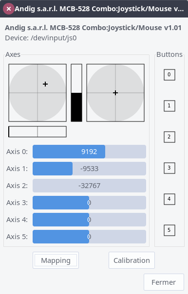 jstest gtk propriétés