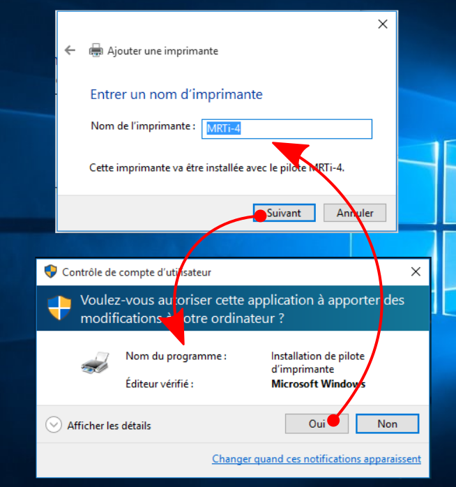 Ecran ajout imprimante 2